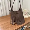 Bolso de Hombro Individual Personalizado Estilo Coreano para Mujer Verano 2026 Nuevo Bolso de Mano Grande con Borlas Tendencia de Moda Bolso de Axila