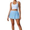 Falda de Tenis para Mujer Estilo Lulu Transfronteriza de Cintura Alta Dos Piezas Cubre Cadera Deportiva Casual Corta Ropa de Tenis Yoga