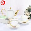 Juego de taza y platillo de café de cerámica, té de la tarde, té de flores, juego de café de porcelana china, juego de café de estilo europeo de Phnom Penh para el hogar