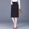 Falda de moda bodycon profesional para mujer, nuevo estilo coreano otoño 2026 cintura alta ajustada falda midi de trabajo