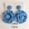 Tela de Mezclilla Camelia Rosa Floral Diseño Floral Hecho a Mano Pendientes Florales Pendientes Estilo Festivo
