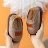 Pantuflas de algodón para niños, otoño e invierno, antideslizantes, impermeables, con fondo grueso y forro polar, fondo suave, para interiores y el hogar.