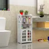 Estantería de Almacenamiento para Inodoro de Piso a Piso Multicapa Gabinete Lateral de Almacenamiento para Baño Lavadero Gabinete Lateral para Inodoro Gabinete de Almacenamiento