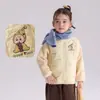 Chaqueta de Coral Fleece Estilo Coreano Dibujos Animados 26 Otoño/Invierno Nuevo Niños Niñas Chaqueta Cálida Cuello Alto Ropa de Algodón Cremallera