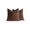 Funda de almohada de pana a rayas minimalista nórdica, funda de cojín de felpa de color liso retro americano, funda decorativa para muebles suaves de otoño e invierno