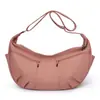 Bolsa Transversal de Nylon Plissada Estilo Coreano Bolsa Croissant Tendência Bolsa de Ombro Feminina Leve Bolsa Dumpling Colorida Macaron