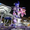 Gazebo de Fibra de Vidro Grande Flor Escultura Decorativa Shopping Praça Exterior Luminoso Flor Instalação de Arte Paisagem Ponto de Check-in