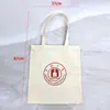 Bolsa de Lona com Fita Impressa Personalizada, Bolsa Tote com Logo, Texto e Padrão Impressos, Sacola de Compras Ecológica com Zíper, Grande Capacidade