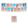 Seis Siete67 Set de Fiesta de Cumpleaños de Donas y Helados Pancarta de Cumpleaños Colgante de Bandera Espiral Decoración