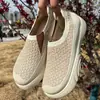 Zapatos Casuales para Mujer 2026 Otoño, Transpirables Flyknit, Sin Cordones, Punta Redonda, Planos, Tenis Slip-On para Mujer