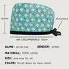 Gorro Quirúrgico Estampado de Algodón Puro, Ajustable, para Mujeres con Cabello Largo, Gorro Cubre-Cabeza para Dentistas y Cirujanos Orales, Exportación para Hombres con Parte Superior Redonda