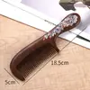 Pente de sândalo preto e dourado, pente pintado, tratado com UV, espessado, pente de madeira estilo chinês, pente de madeira de alta qualidade, pente de massagem, um presente para mulheres