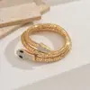 Pulseira Feminina Punk Europeia e Americana Transfronteiriça da Moda, Pulseira Exagerada Personalizada em Formato de Cobra com Diamantes, Pulseira Envolvente Estilo Boate