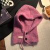 Céu Azul Estrelado Tingido Personalizado ~ Balaclava Lã Mesclada Quente Chapéu de Tricô e Cachecol Integrado Chapéu com Proteção para Orelhas