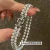 Brincos de Pérola de Água Doce Naturais 3-4mm Trançados com Diamantes Inteiros Nicho Brincos de Alto Padrão Luxo Acessível Versátil Brilhantes e Nobres