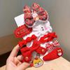 Presilha de Cabelo Infantil JK Laço Presilha Bico de Pato Fofa Presilha Atrás da Cabeça Acessórios de Cabelo de Princesa Uniforme JK Tecido Xadrez Grampo de Cabelo