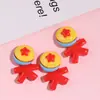 Accesorios de resina de dibujos animados oso fresa alienígena baño DIY accesorios para joyería pegamento de crema parche para funda de teléfono al por mayor