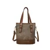 Bolsa Tote Saco Patchwork Color-blocking Feminina de Alta Qualidade Moda Retro Versátil Bolsa de Ombro Elegante para o Dia a Dia Bolsa Transversal