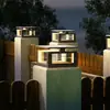 Luz de Jardín Impermeable para Exteriores, Luz de Poste Alimentada por Energía Solar, Luz Superior para Poste de Valla de Villa, Modelo Alimentado por Electricidad