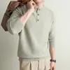 Outono e Inverno Novo Suéter Masculino Casual de Tricô com Gola Redonda e Meio Botão Jovem Tendência Gola Henley Camada Base Casual Masculino