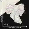 Etiqueta de bordado original, pegatina de bordado, accesorios autoadhesivos, parche de chaqueta de plumas con encaje de flores y mariposas, pegatina de tela fina de malla