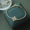 Pulsera Geométrica de Flor de Circonita Super Flash, Pulsera de Lujo Ligero y de Gama Alta, Moda Femenina, Joyería de Mano Exquisita y Versátil, Diseño de Nicho