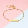 Pulsera de Barra Acero Inoxidable Brillante Pulido Espejo Pulsera Larga Ovalada Cadena de Caja Ajustable
