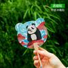 Abanico con diseño de panda AR, recuerdo turístico de Sichuan, tarjeta de viaje de la ciudad, abanico con diseño de panda de flores y Ye Qizi Meng Lan