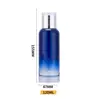Set de Vidrio Cosmético Azul Degradado Botella Dispensadora de Loción Esencial Tipo Prensa de 120ml Tarro Vacío para Crema de 50g Botella Dispensadora para Cuidado de la Piel