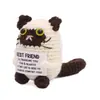Gato Fofo Crochê à Mão Fio Criativo Presente Boneca Animal Tricotada Boneca Animal Crochê Transfronteiriça Boneca Gato Siamês