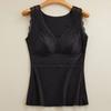 VANBARIS Roupa Íntima Outono e Inverno com Forro de Lã Temperatura Constante Base Fashion Renda Escovada Cinto Almofada no Peito Aquecimento Colete Quente para Mulheres