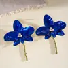 Brincos e colar florais cravejados de diamantes transfronteiriços europeus e americanos, corrente de clavícula doce requintada vintage, joias de luxo leve de alta qualidade