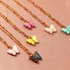 Colar de borboleta de celebridades da Internet de joias transfronteiriças europeias e americanas, colar de corrente de clavícula colorida e colorida em acrílico, doce e combinando