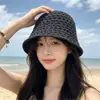 Sombrero de Pescador Hueco con Protección Solar para Mujer, Nuevo Sombrero de Sol Delgado Transpirable con Protección UV para Verano, Sombrero de Cubo Adelgazante