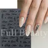 Adesivos de Unhas Transfronteiriços Novo Estilo Letras Simples em Inglês Quatro Cores Artísticos Florais Adesivos de Unhas com Letras Atacado