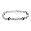 Pulsera Cruzada Europea y Americana de Acero Inoxidable de 4 mm con Moissanita Joyería Hip-Hop Trébol de Cuatro Hojas Cadena de Tenis Accesorios de Acero de Titanio Personalización