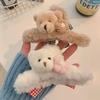 Clip de peluche de oso bonito para otoño e invierno, clip de tiburón para niña, clip grande para el cabello, clip para el cabello con cuerda, accesorios para el cabello para mujer