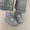 Zapatos de Algodón Nuevos de Invierno 2026 Más Vendidos para Estatura Baja que Aumentan la Altura, Zapatos Mary Jane con Forro de Piel, Zapatos de Mujer Cálidos y Acogedores Estilo Birkenstock
