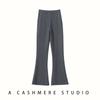 Pantalones de Cachemir para Mujer Otoño e Invierno 2025, Pantalones Blancos de Punto Rectos de Pierna Ancha, Pantalones Largos hasta el Suelo para Personas Bajas, Estilo Coreano