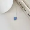 Azul Neblina sob Chuva Azul Creme Coreano Óleo Pingando Colar Amor Doce Fresco Versátil Corrente de Clavícula