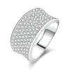 Anillo de Diamante Redondo Multicírculo, Anillo Personalizado de Lujo Ligero de Moda, Anillo Versátil de Estilo para el Trabajo, Accesorios de Temperamento Venta Directa al por Mayor
