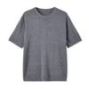 Camiseta de Tricô com Manga Curta de Linho Tencel Camisa Básica Business Casual 2026 Nova de Verão Fina com Gola Redonda Top Masculino