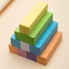 Suministro exclusivo transfronterizo de bloque pulidor de cuatro lados de algodón de alta elasticidad de color en forma de tofu para dar forma a las uñas y juego de pulido para manicura