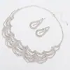 Joias de Noiva com Strass Europeias e Americanas Colar Brincos Casamento Acessórios de Casamento Conjunto de Joias para Vestido de Casamento Acessórios N348