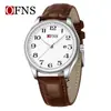 Reloj de Negocios Oufani, Esfera Grande Simple, Reloj de Cuarzo Digital Resistente al Agua 30m, Elegante Reloj de Pareja Luminoso con Calendario Simple