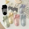 Calcetines blancos para mujer, de malla transpirable finos de verano, estilo japonés para estudiantes, calcetines cortos de encaje lindos para mujer
