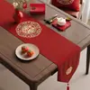 Nuevo camino de mesa de boda estilo chino, mantel largo rojo, lujo ligero, festivo, para decoración de habitación de boda, decoración de sala de estar, venta al por mayor