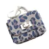 Llavero de Bolso Retro Francés Pu Estampado Leopardo Bolso Mini Portátil Moda Colgante Cabeza de Bolso Bolso para Auriculares Billetera