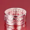 Anillo de plata de ley 999 para hombre moderno dominante plata pura abierto hip hop personalidad ancho pasta dedo pulgar dedo Sutra del Corazón