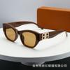 2025 nuevo marco ojo de gato decoración de letras gafas de sol femeninas de alto sentido moda europea y americana transfronteriza gafas de sol con protección solar